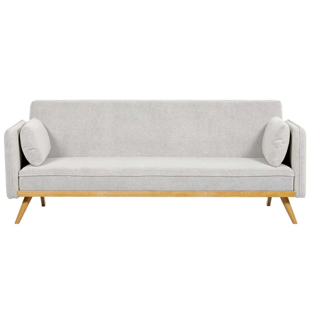 Beliani Trivietė išskleidžiama sofa ASAA, kreminė balta