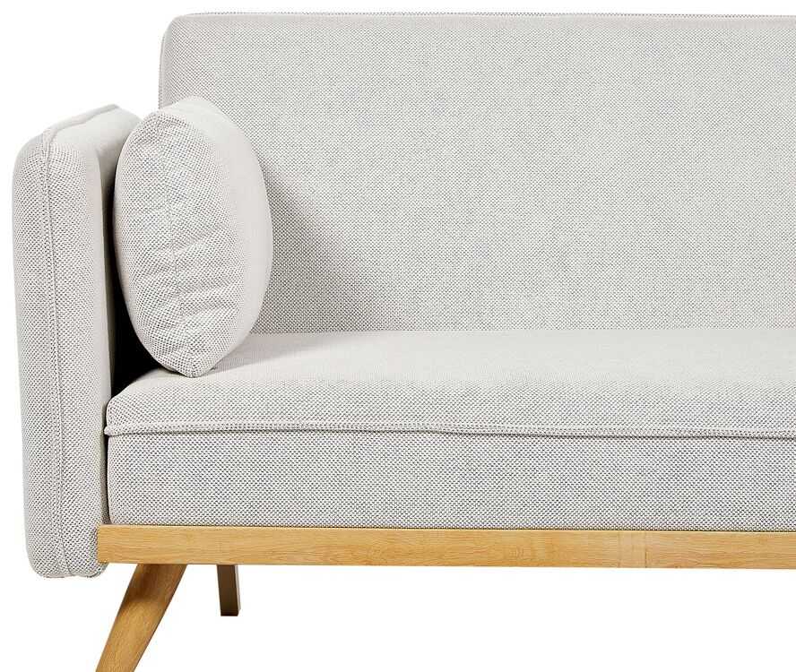 Beliani Trivietė išskleidžiama sofa ASAA, kreminė balta