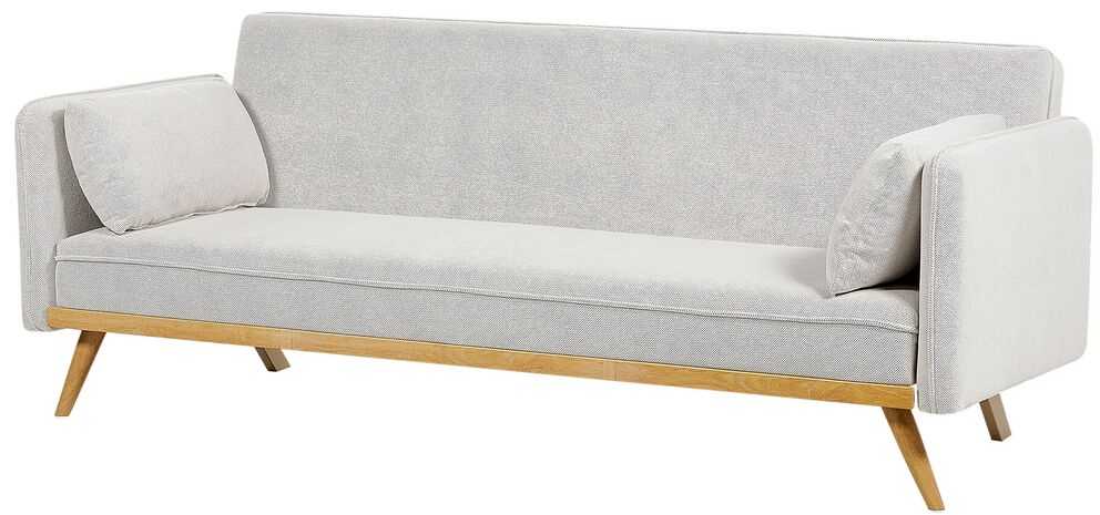 Beliani Trivietė išskleidžiama sofa ASAA, kreminė balta