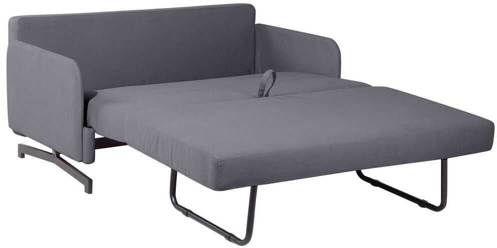 Beliani Dvivietė išskleidžiama sofa BELFAST pilka