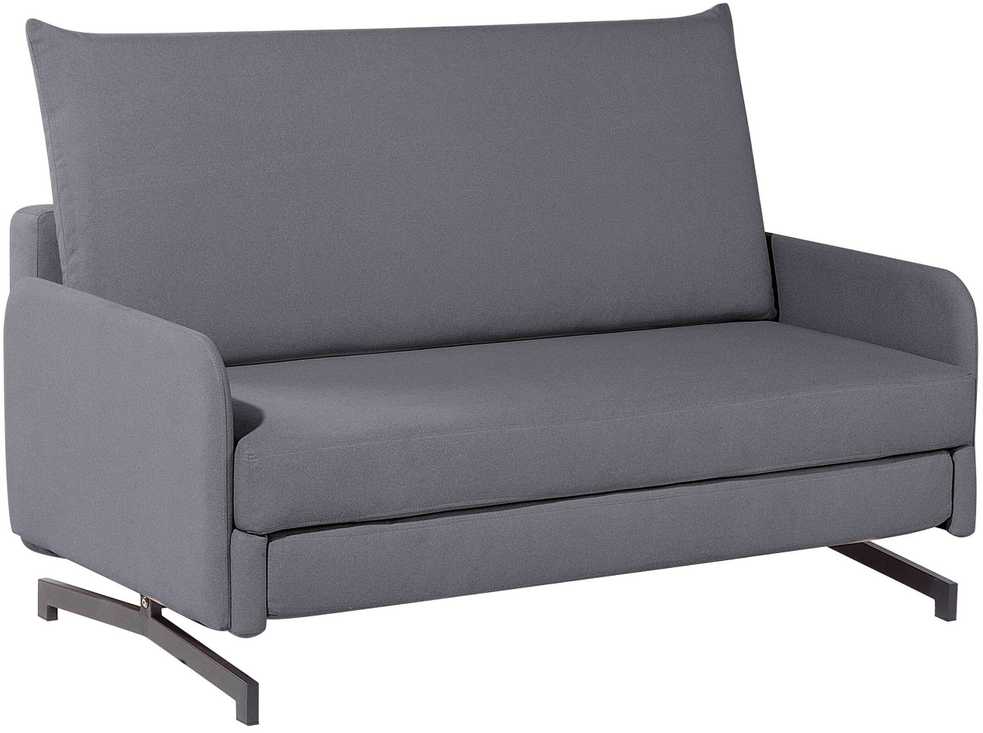 Beliani Dvivietė išskleidžiama sofa BELFAST pilka