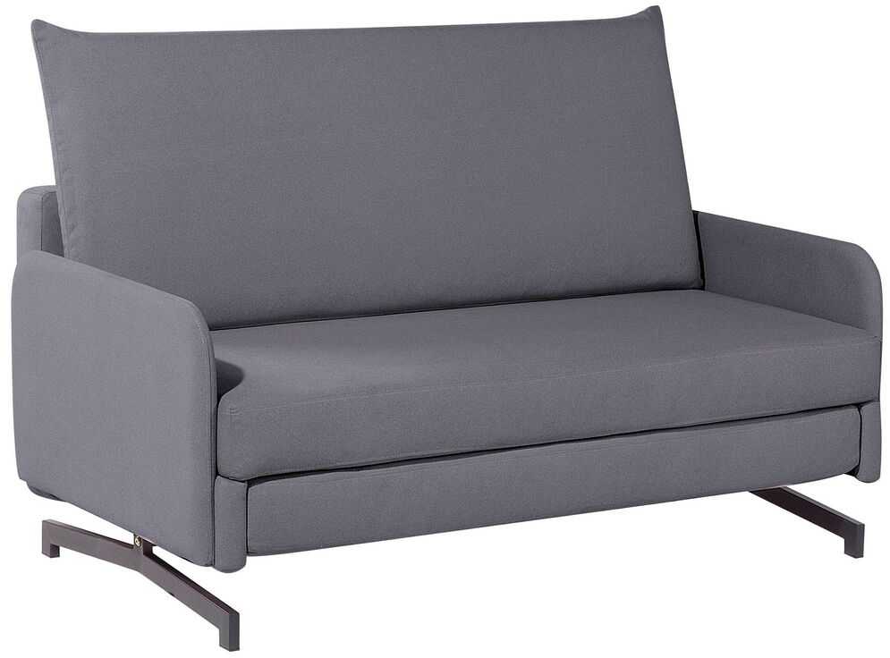 Beliani Dvivietė išskleidžiama sofa BELFAST pilka