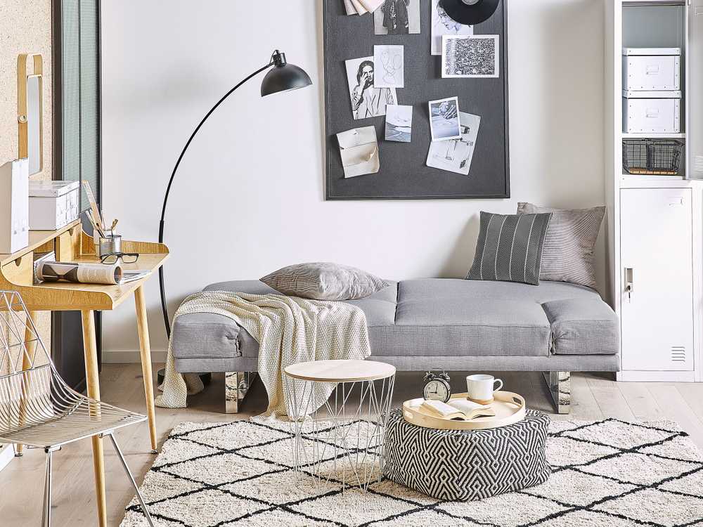 Beliani Ištiessama dvivietė sofa YORK šviesiai pilka