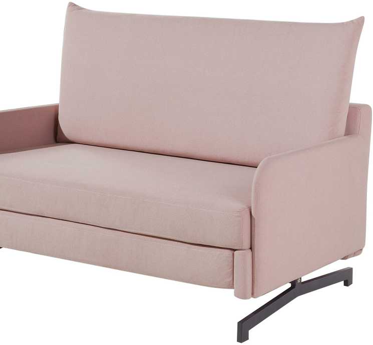 Beliani Išskleidžiama sofa 2 asmenims BELFAST rožinė