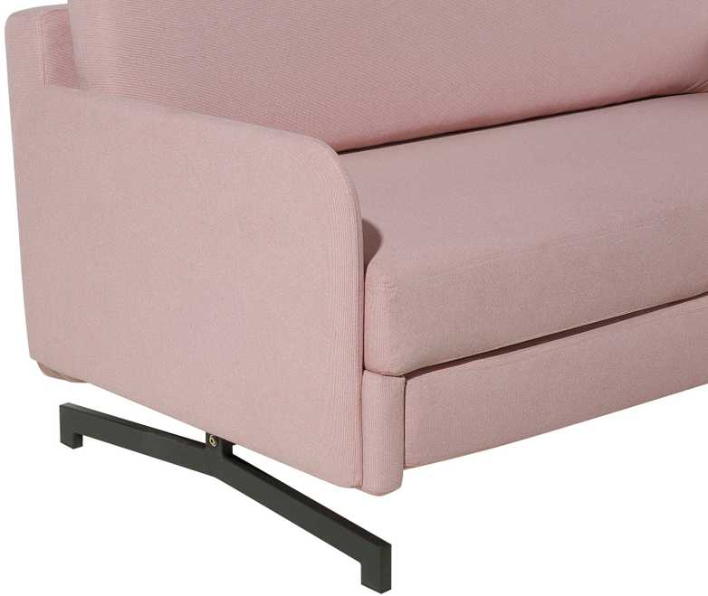 Beliani Išskleidžiama sofa 2 asmenims BELFAST rožinė