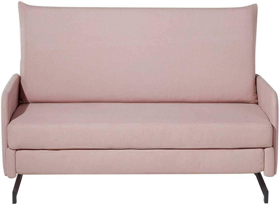 Beliani Išskleidžiama sofa 2 asmenims BELFAST rožinė