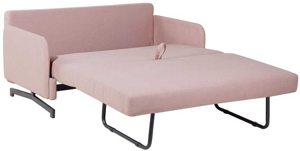 Beliani Išskleidžiama sofa 2 asmenims BELFAST rožinė