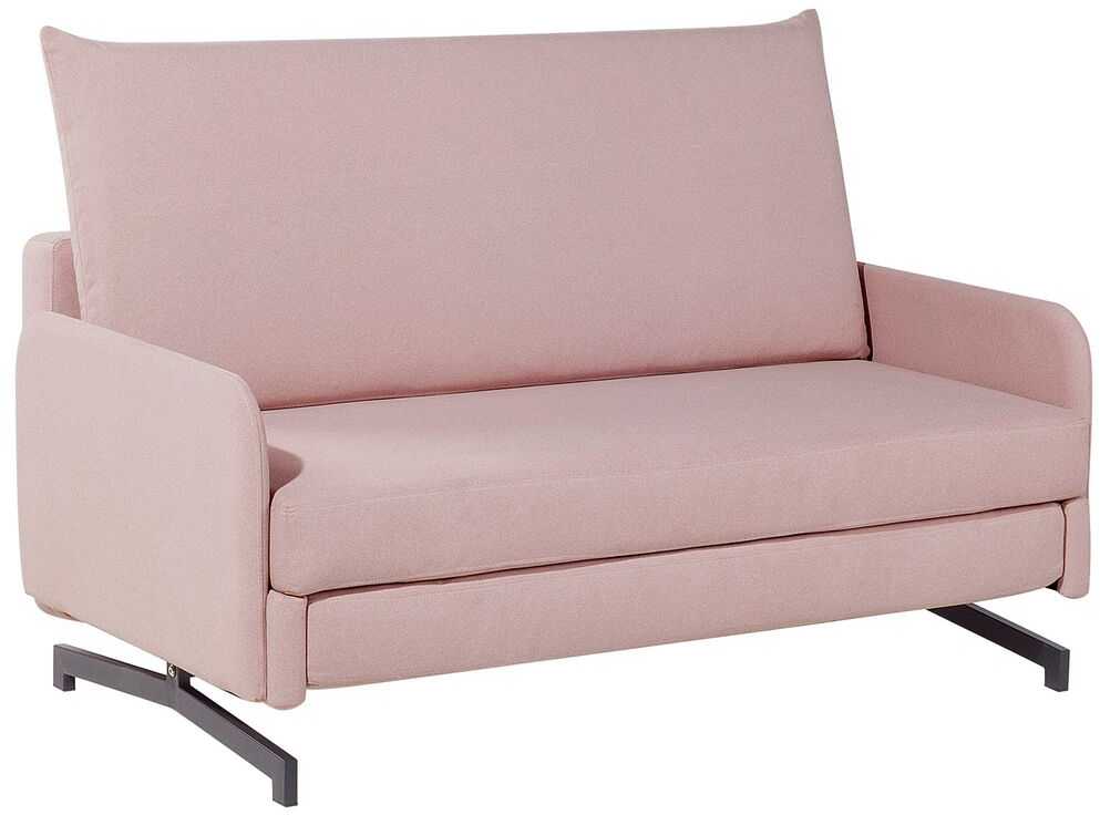 Beliani Išskleidžiama sofa 2 asmenims BELFAST rožinė