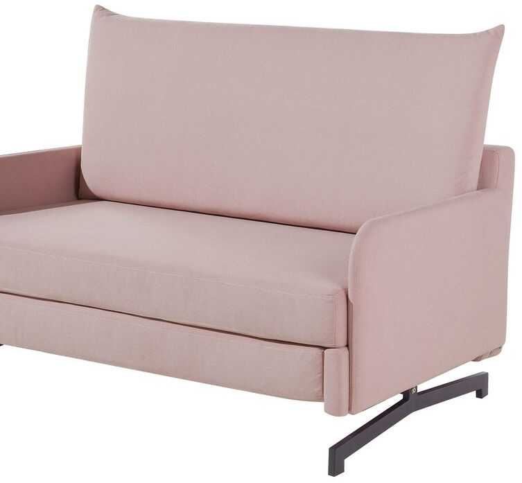 Beliani Išskleidžiama sofa 2 asmenims BELFAST rožinė