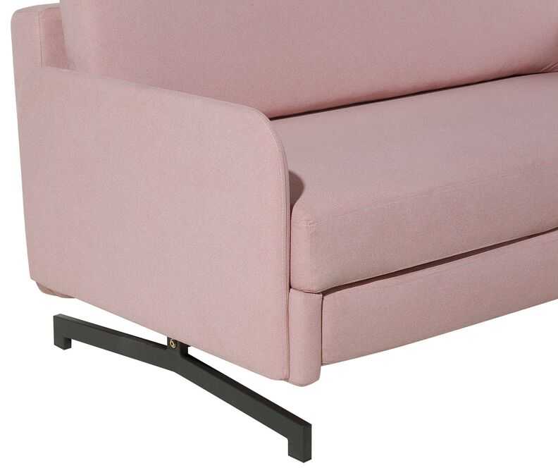 Beliani Išskleidžiama sofa 2 asmenims BELFAST rožinė