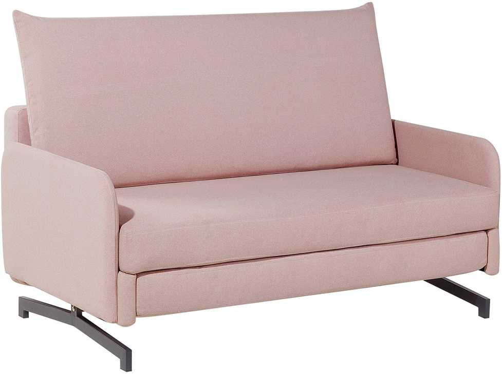 Beliani Išskleidžiama sofa 2 asmenims BELFAST rožinė