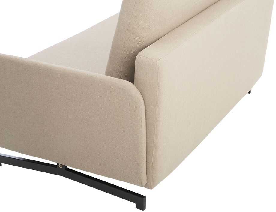 Beliani Dvivietė išskleidžiama sofa BELFAST smėlio spalvos