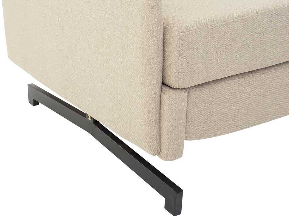 Beliani Dvivietė išskleidžiama sofa BELFAST smėlio spalvos