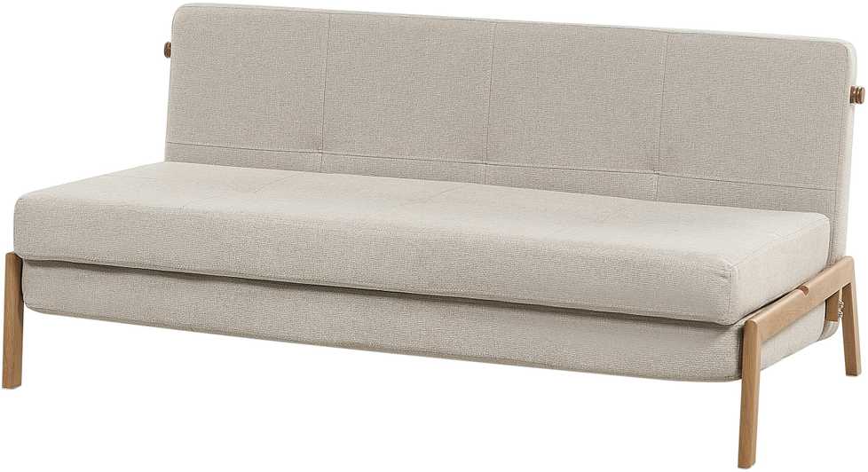 Beliani Dvivietė sofa-lova EDLAND šviesiai smėlio spalvos