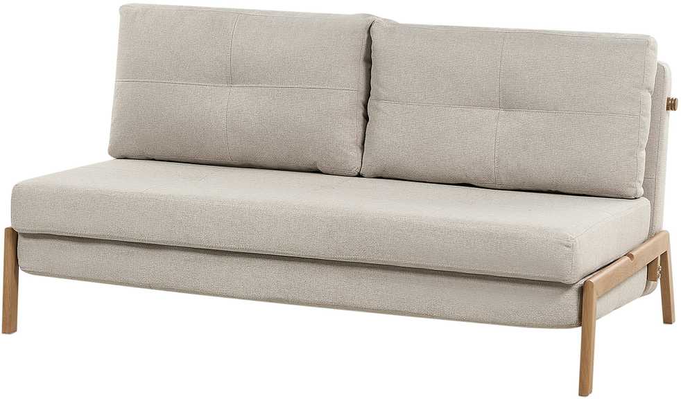 Beliani Dvivietė sofa-lova EDLAND šviesiai smėlio spalvos