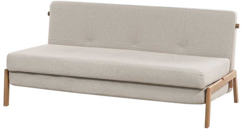 Beliani Dvivietė sofa-lova EDLAND šviesiai smėlio spalvos