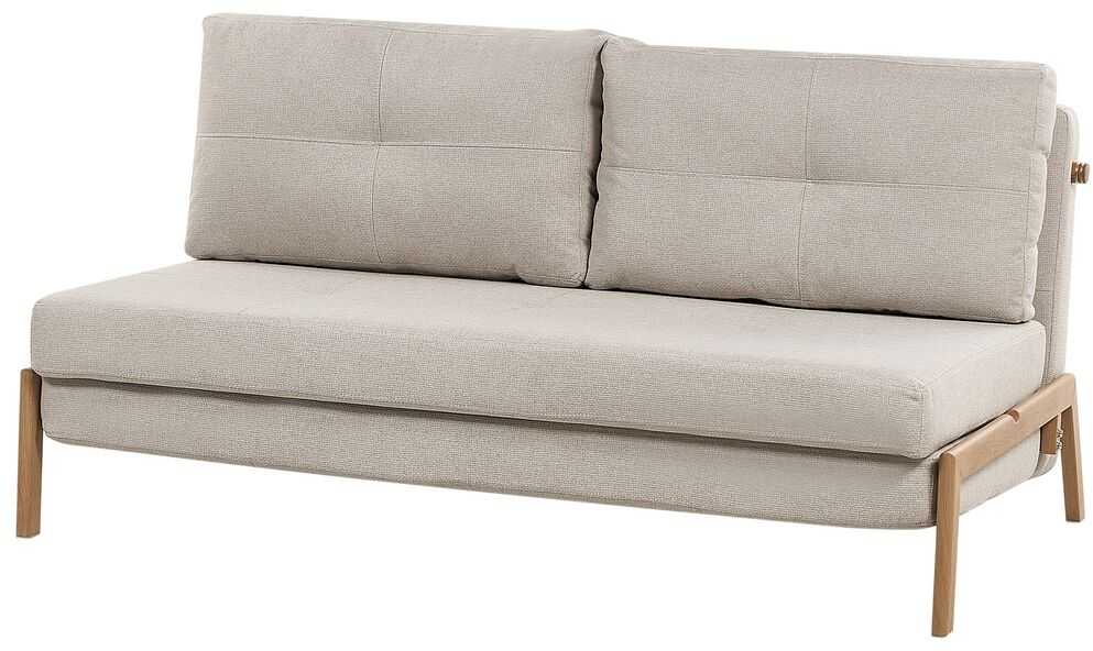 Beliani Dvivietė sofa-lova EDLAND šviesiai smėlio spalvos