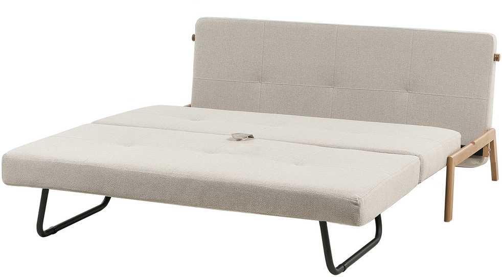 Beliani Dvivietė sofa-lova EDLAND šviesiai smėlio spalvos