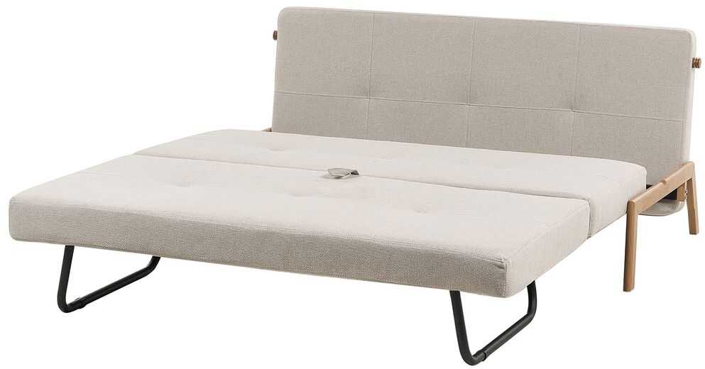 Beliani Dvivietė sofa-lova EDLAND šviesiai smėlio spalvos