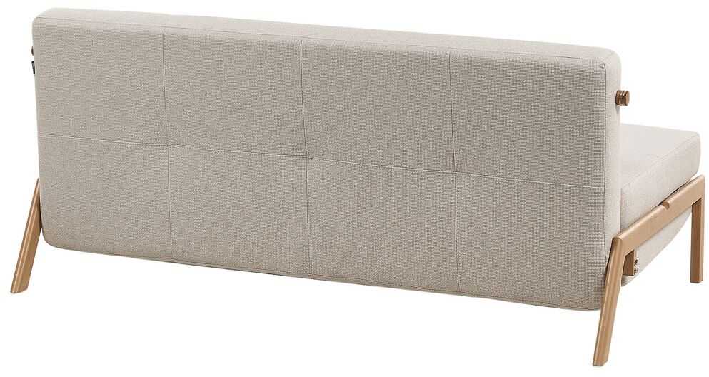 Beliani Dvivietė sofa-lova EDLAND šviesiai smėlio spalvos