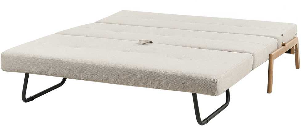 Beliani Dvivietė sofa-lova EDLAND šviesiai smėlio spalvos