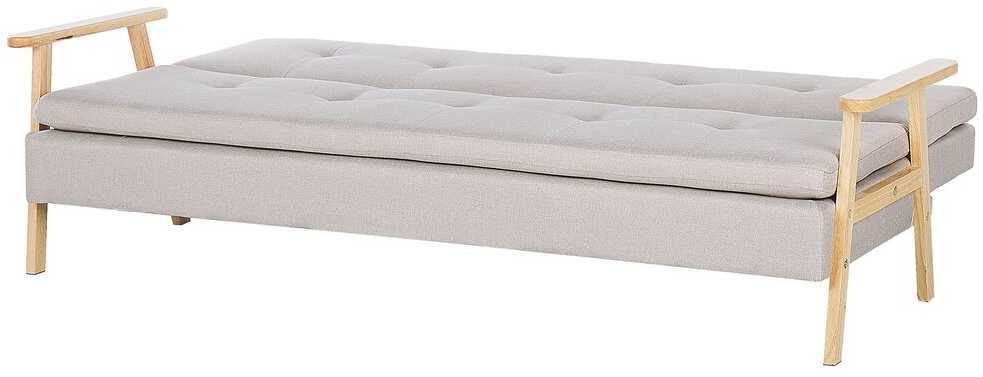 Beliani Trivenė išskleidžiama sofa TJORN smėlio spalvos
