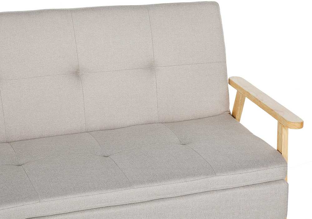 Beliani Trivenė išskleidžiama sofa TJORN smėlio spalvos