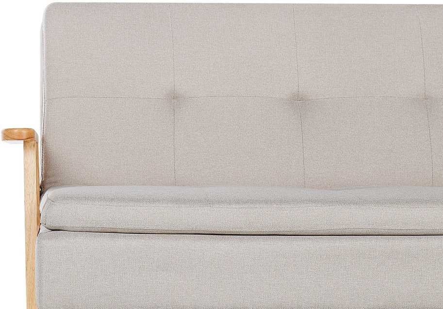 Beliani Trivenė išskleidžiama sofa TJORN smėlio spalvos