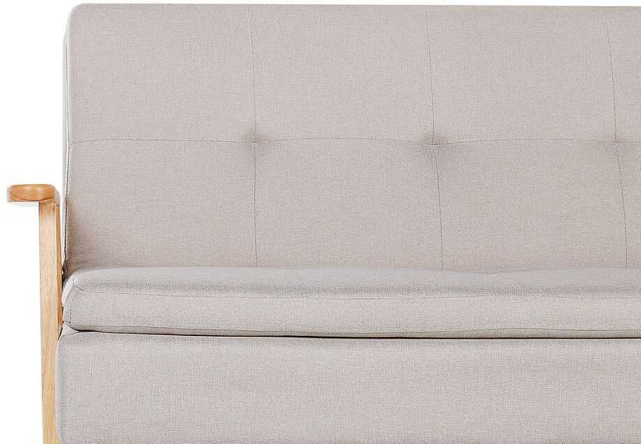Beliani Trivenė išskleidžiama sofa TJORN smėlio spalvos