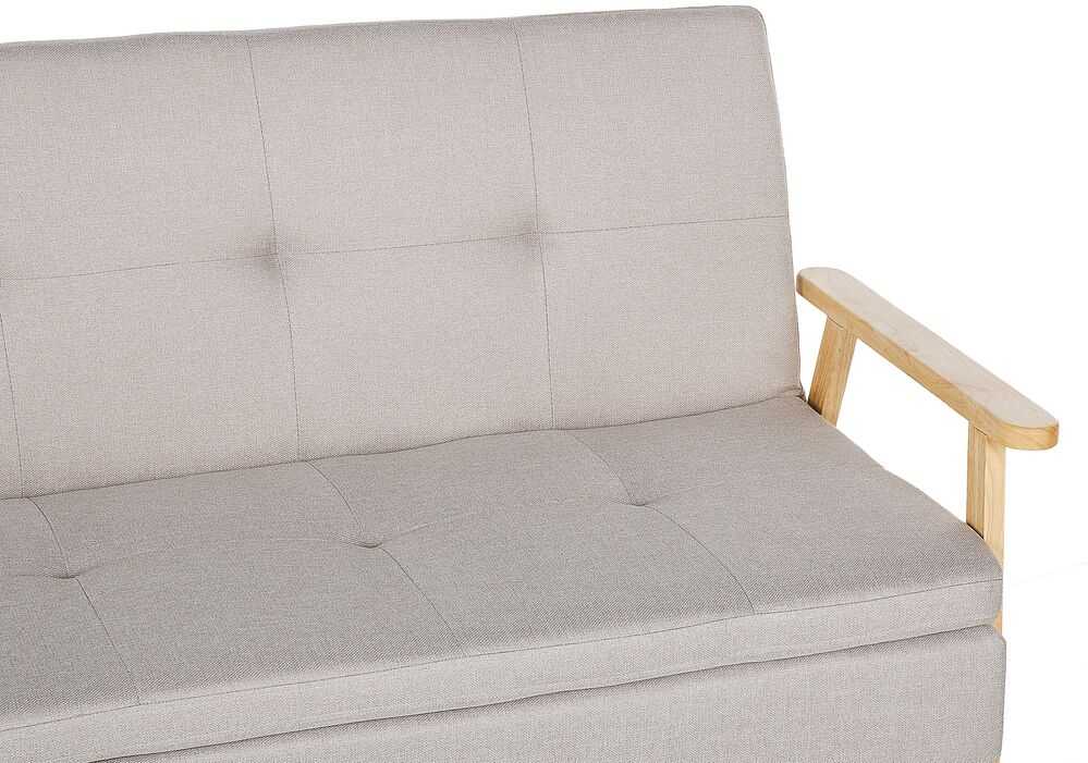 Beliani Trivenė išskleidžiama sofa TJORN smėlio spalvos