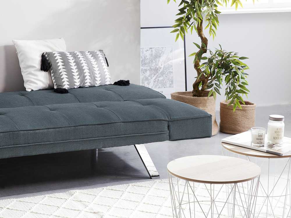 Beliani Trivietė išskleidžiama sofa BRISTOL tamsiai mėlyna