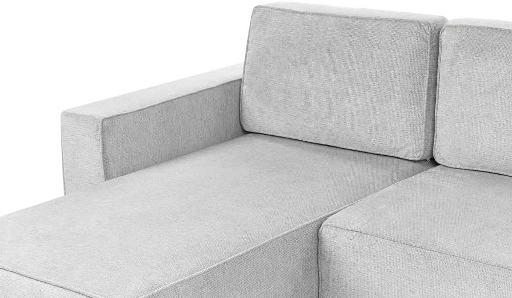 Beliani U formos išskleidžiama sofa 4 asmenims VATNE šviesiai pilka su daiktadėže