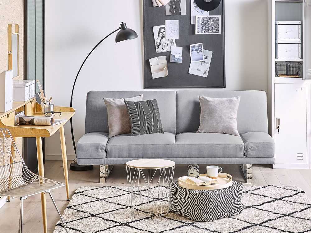 Beliani Ištiessama dvivietė sofa YORK šviesiai pilka