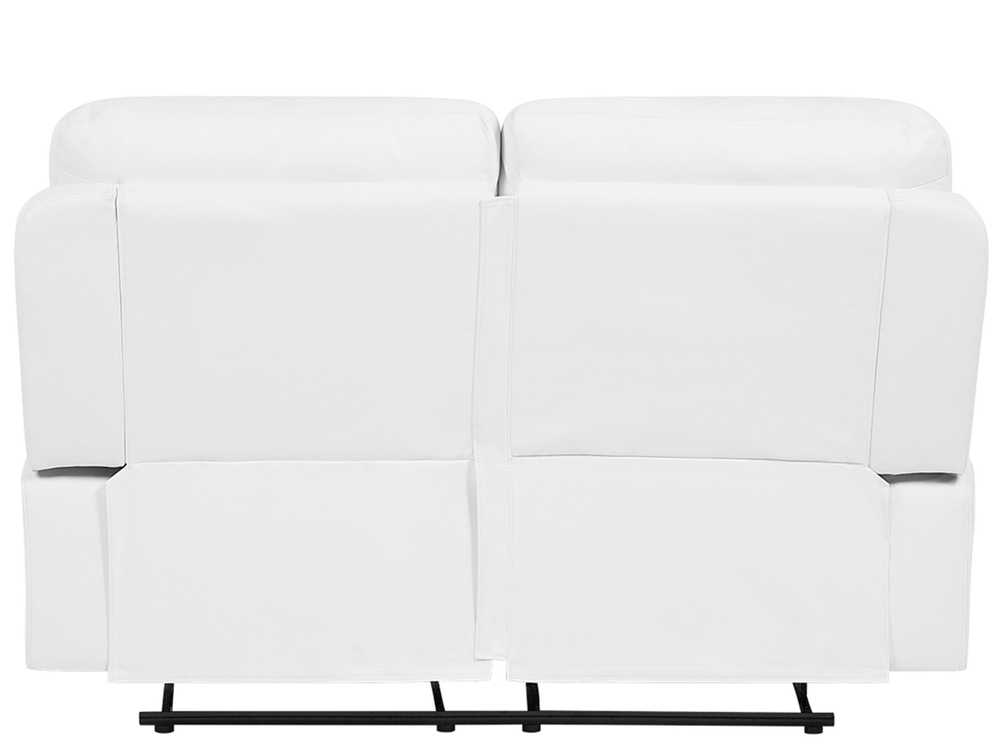 Beliani 2 vietų sofa su rankine relaksacijos funkcija BERGEN, dirbtinė oda, balta