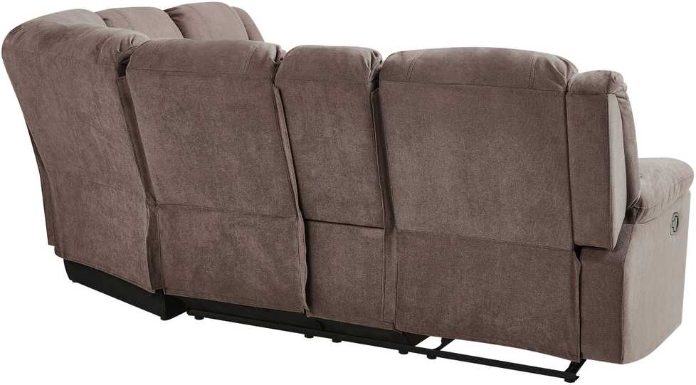 Beliani Kampinė sofa su rankine relaksacijos funkcija 5 asmenims ROKKE smėlio pilkumo spalvos, kairinė