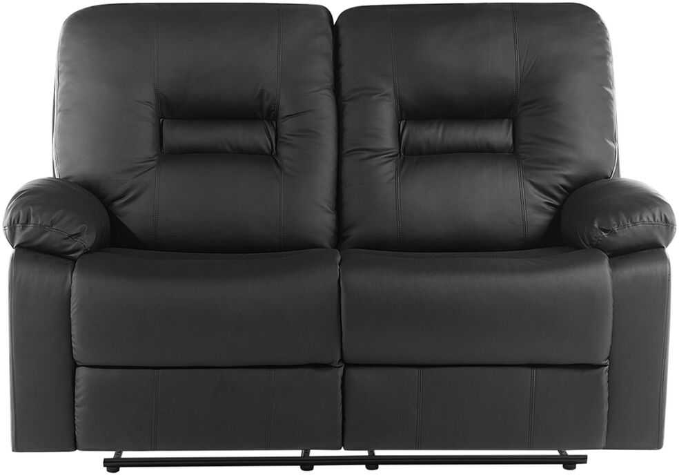 Beliani 2 vietų sofa su rankine atsipalaidavimo funkcija BERGEN, eko oda, juoda