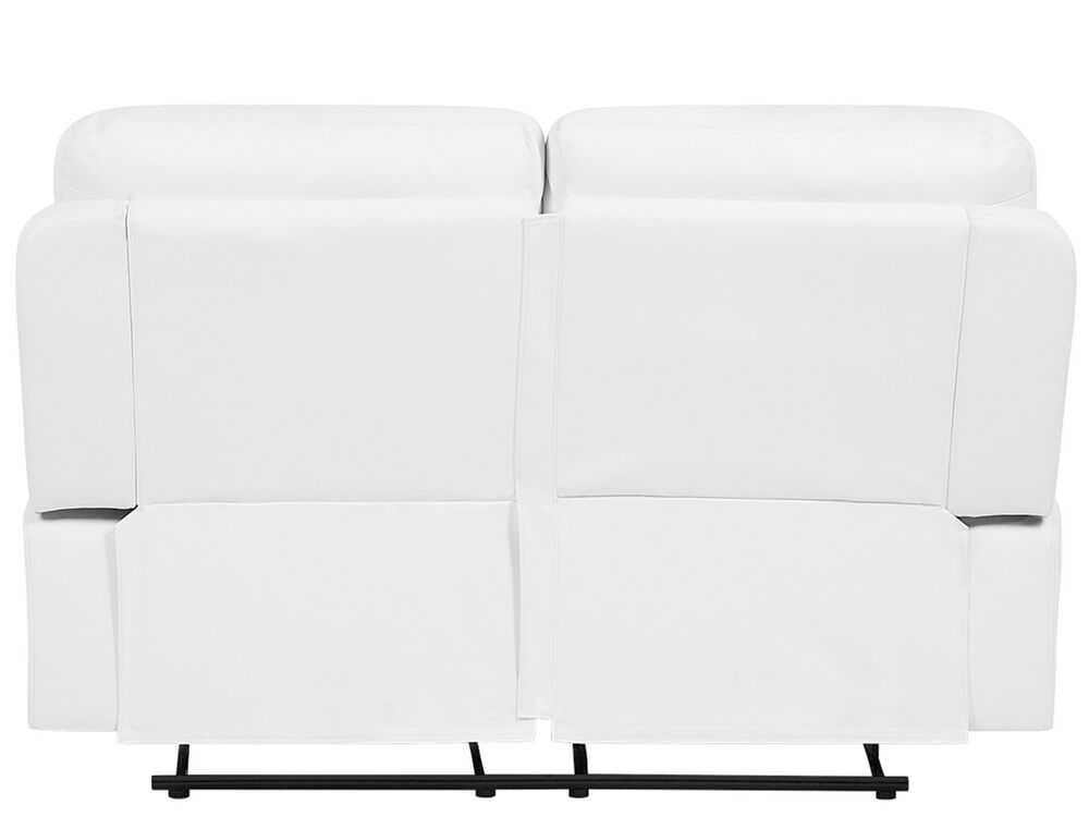Beliani 2 vietų sofa su rankine relaksacijos funkcija BERGEN, dirbtinė oda, balta