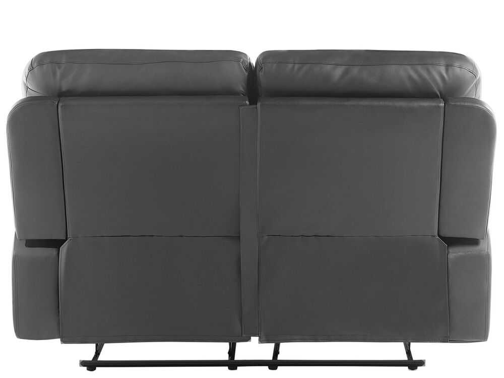 Beliani 2 vietų sofa su rankine atsipalaidavimo funkcija BERGEN, eko oda, juoda