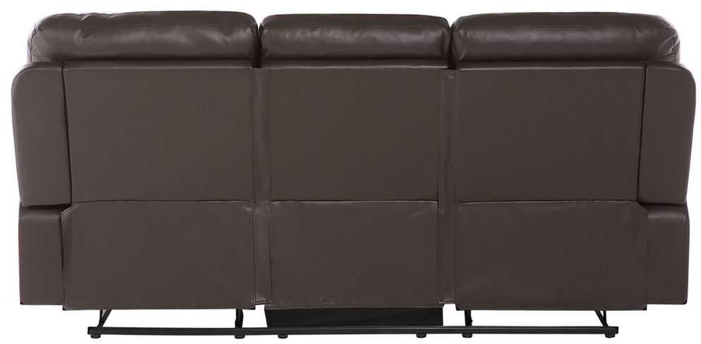 Beliani Trivietė sofa su rankiniu poilsio mechanizmu BERGEN, ekologiška oda, ruda