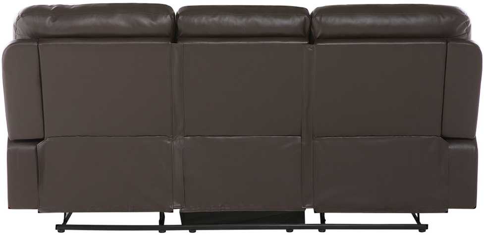Beliani Trivietė sofa su rankiniu poilsio mechanizmu BERGEN, ekologiška oda, ruda