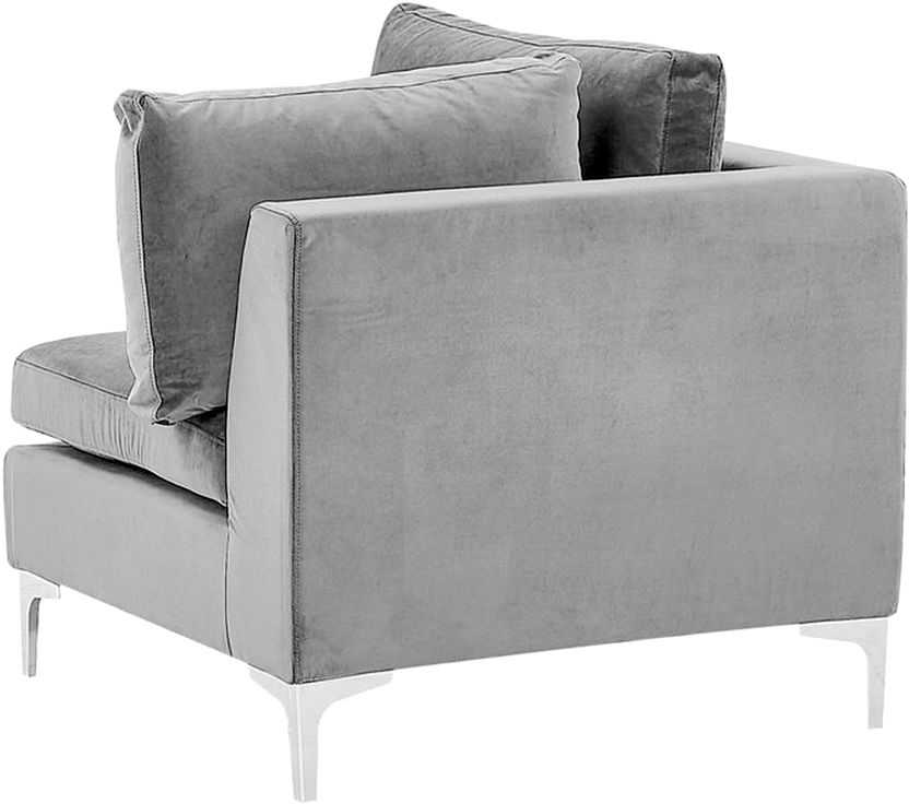 Beliani 4 vietų modulinė sofa EVJA, kairinė, pilkas veliūras su otomane