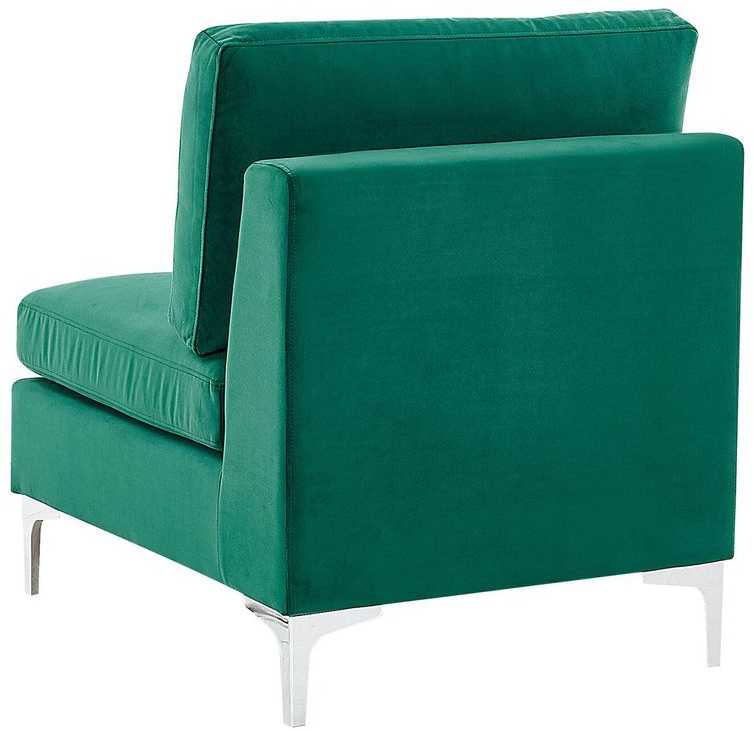 Beliani 4 vietų modulinė kampinė sofa EVJA kairinė, žalias veliūras su otomanu