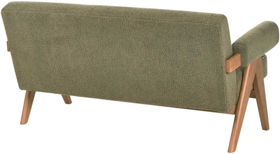 Beliani 2 vietų sofa TAMRE Boucle žalia / tamsiai ruda