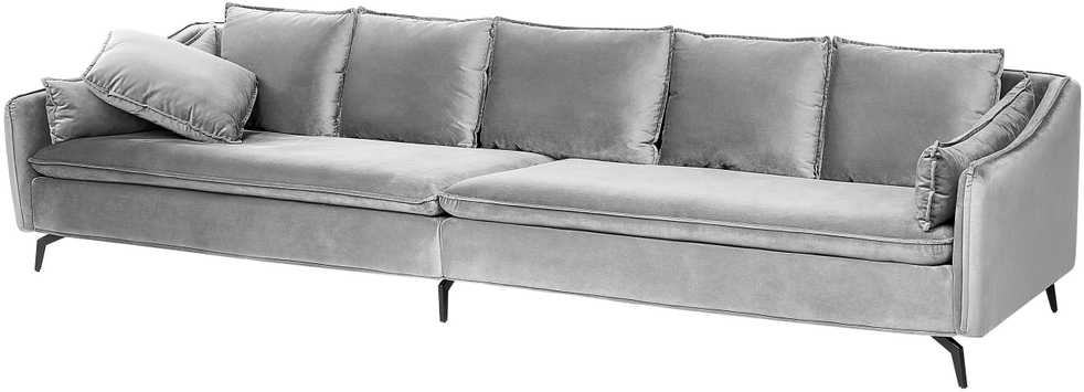 Beliani 4 vietų sofa AURE Velūras, šviesiai pilka
