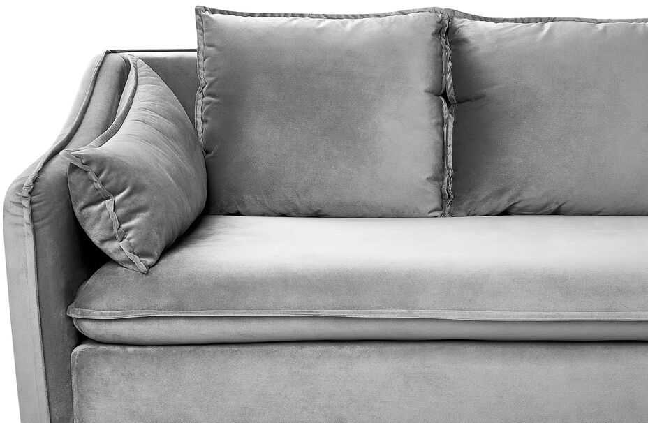 Beliani 4 vietų sofa AURE Velūras, šviesiai pilka