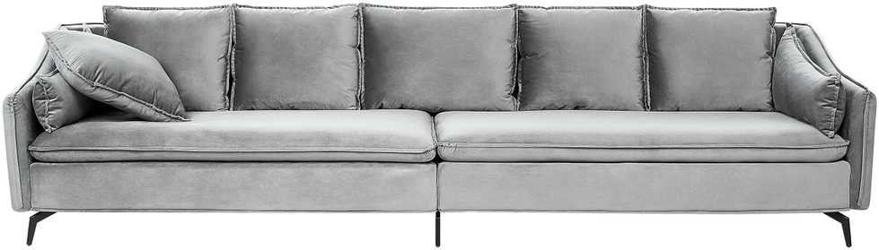Beliani 4 vietų sofa AURE Velūras, šviesiai pilka