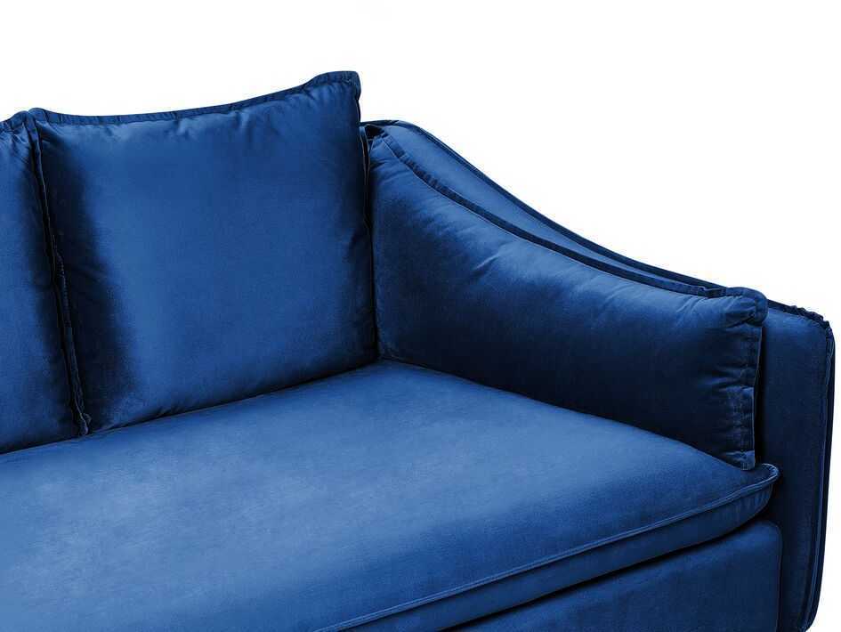 Beliani 4 vietų sofa AURE, aksominė, tamsiai mėlyna