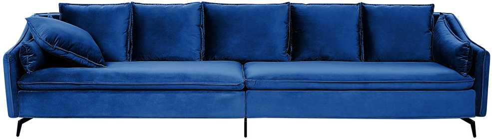 Beliani 4 vietų sofa AURE, aksominė, tamsiai mėlyna