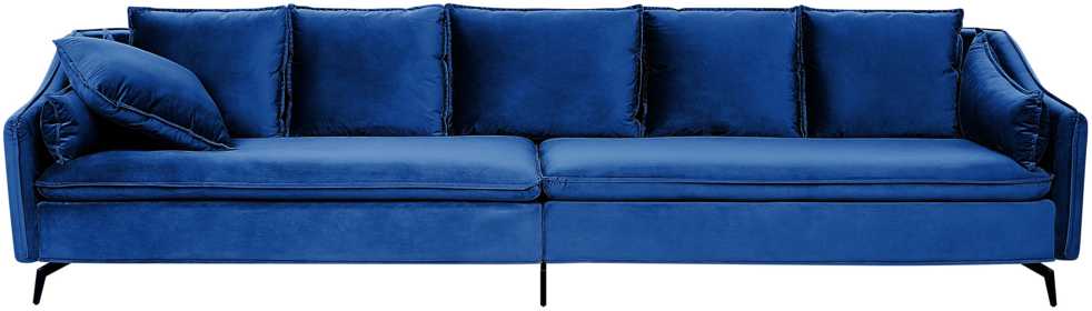 Beliani 4 vietų sofa AURE, aksominė, tamsiai mėlyna
