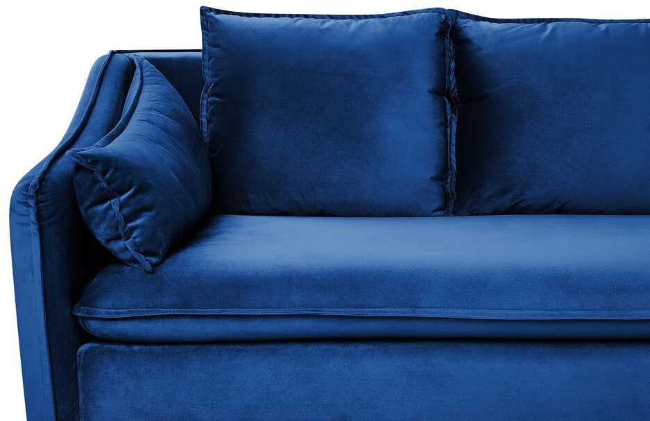 Beliani 4 vietų sofa AURE, aksominė, tamsiai mėlyna